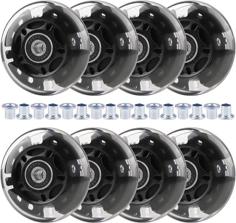 WHEELGOO 8 قطع عجلات التزلج على الجليد مع أضواء LED 64/70/72/76/80 مم مع حشوات 85-88A للأطفال والمبتدئين - Image 1